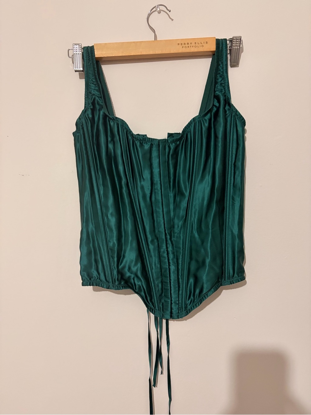 Victoria’s Secret Silk Corset/Top Emerald Green NWT
